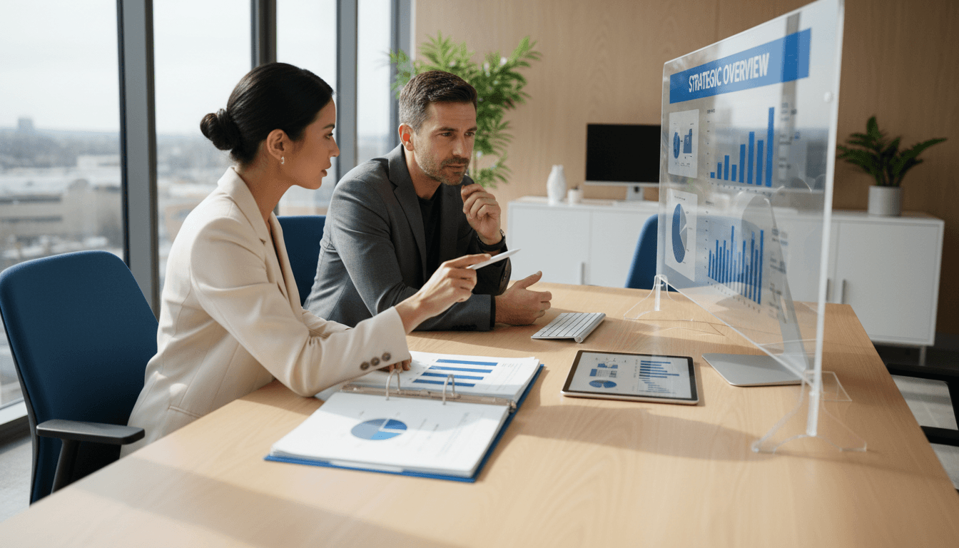 Consultants collaborating on strategic business planning