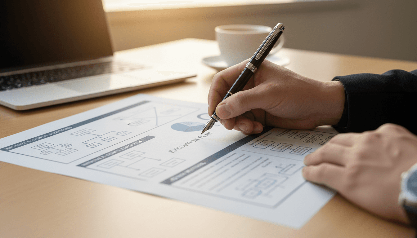 Strategic planning notes and business documentation